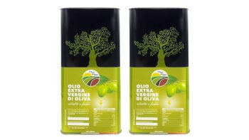 confezione di due latte da 5 litri di olio extravergine di oliva calabrese